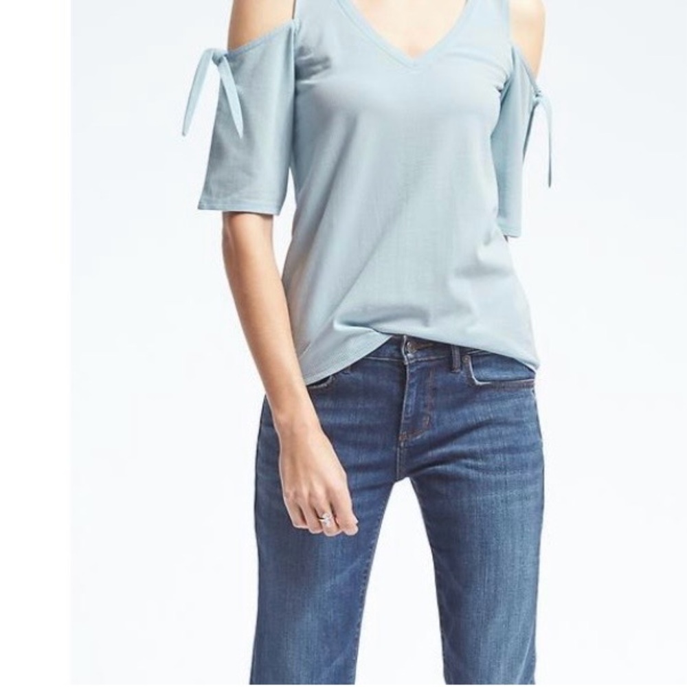 Banana Republic Sky Blue V-Neck Top